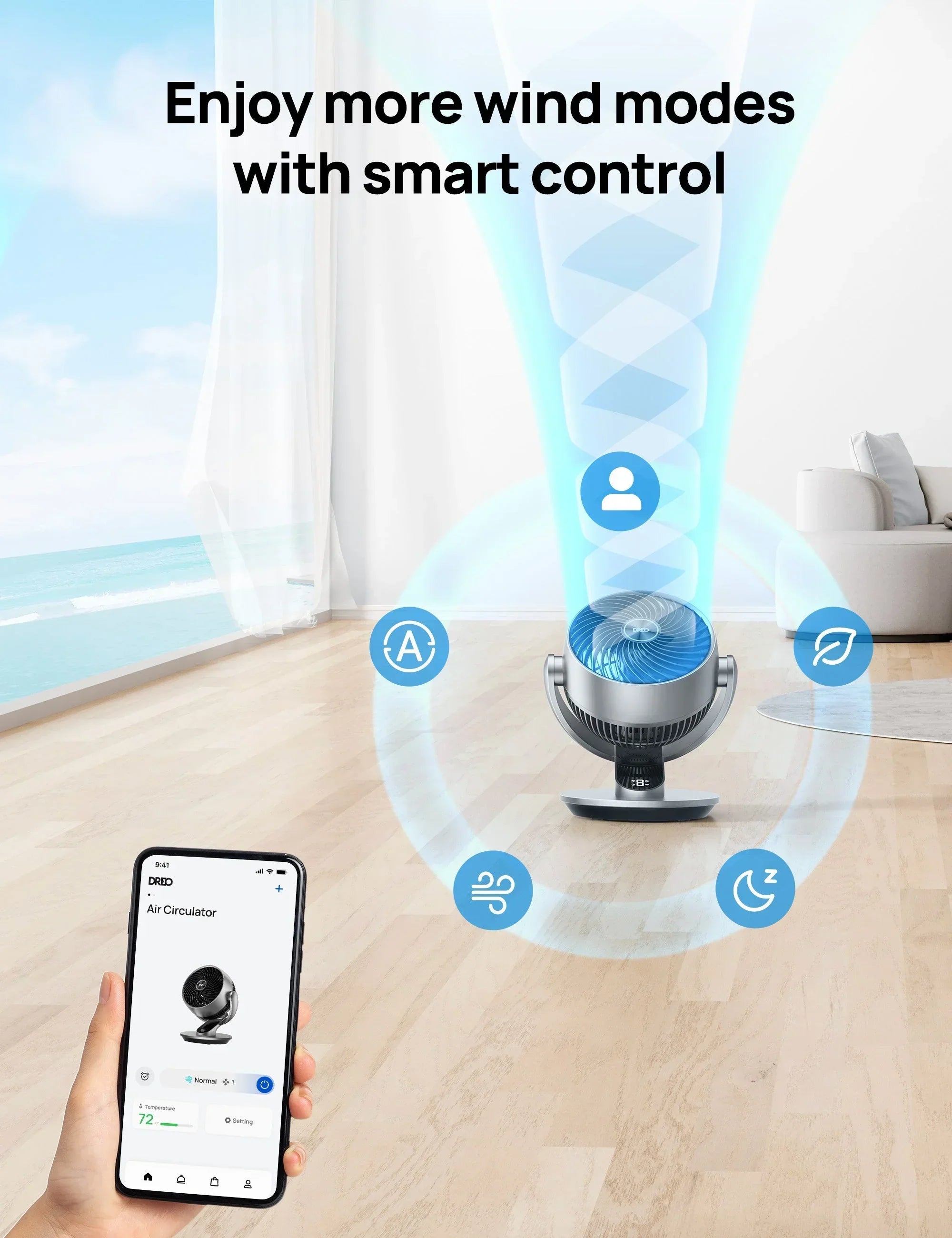 Smart Air Circulator Fan CF511S & Smart Tower Fan Cruiser Pro T3S - DREO